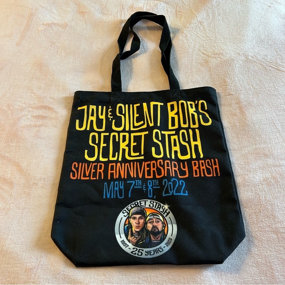 Jay & Silent Bob’s Secret Stash Silver Anniversary Bash black tote bag
